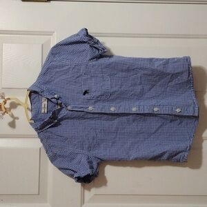Abercrombie & Fitch Blue Checkered Button Down Shirt Boys Size 10